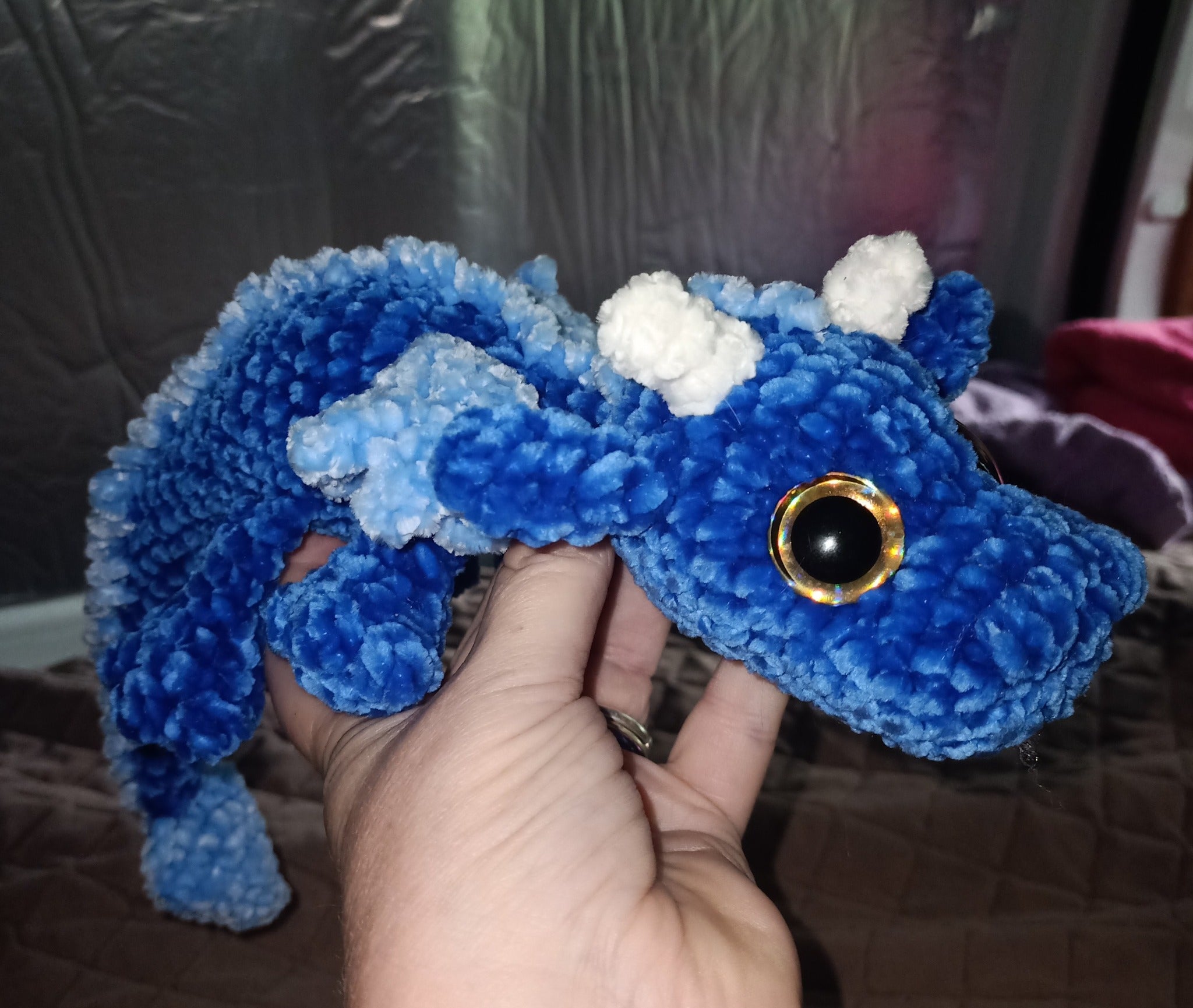 Deep Blue Small Chenille Dragon